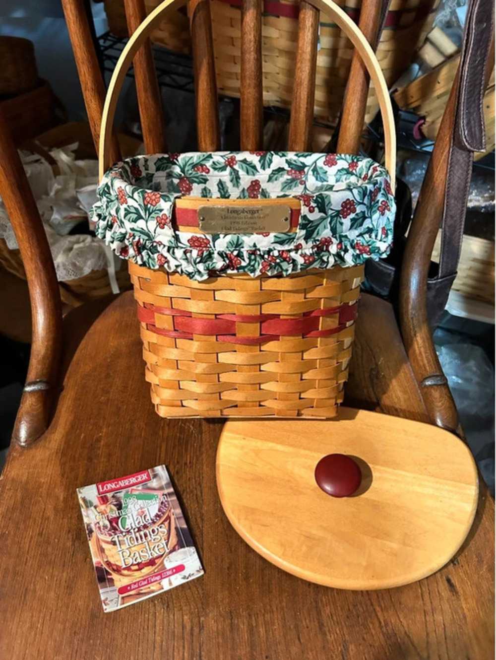 Longaberger glad tidings Christmas basket set